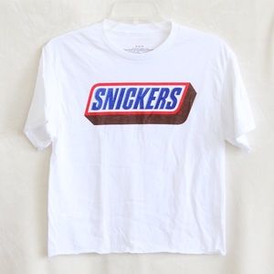 NWOT Snickers Candy Bar Cropped Tee